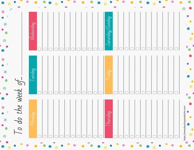 Cute Printable Weekly To Do List Template Free printable weekly to do list template, for organization, productivity, work or home, download.