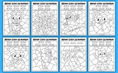 8 Free Winter Color By Number Worksheets for Kids