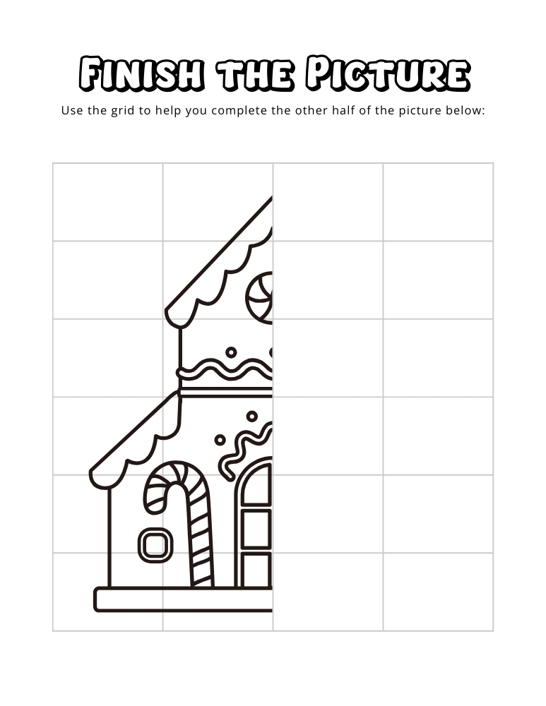 winter finish the picture worksheets, education printable, PDF, instant download, kids