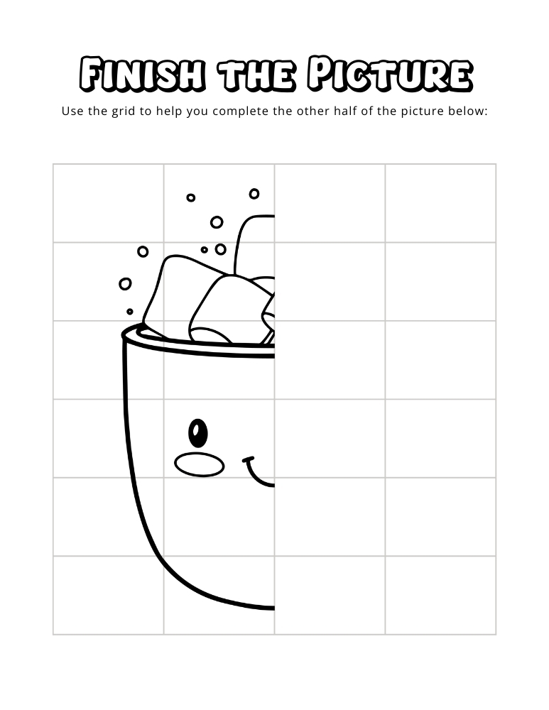 winter finish the picture worksheets, education printable, PDF, instant download, kids