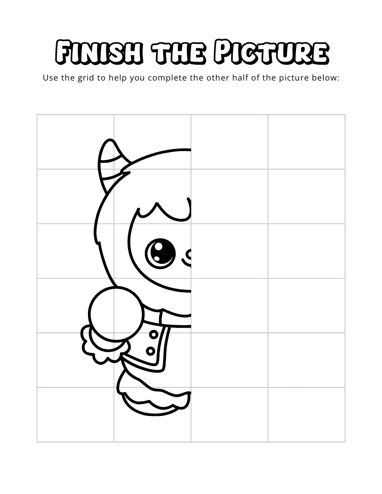 winter finish the picture worksheets, education printable, PDF, instant download, kids