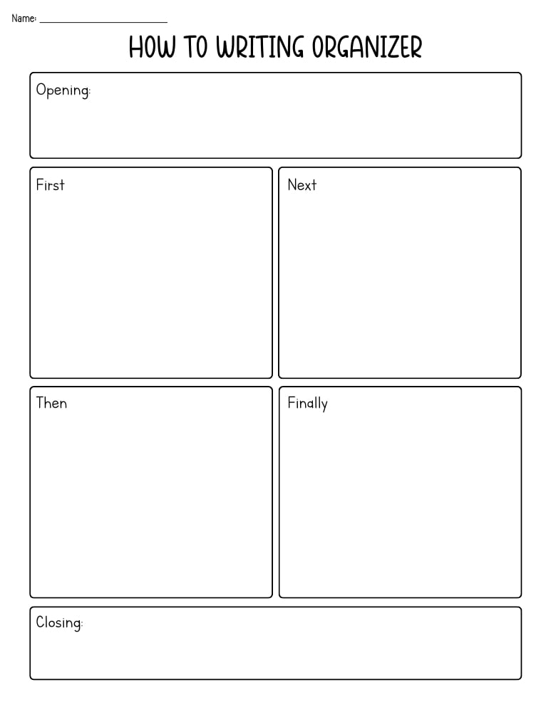 free writing organizers for students, PDF download